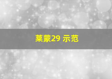 莱蒙29 示范